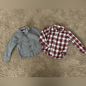 2T boys plaid button downs (button ups), set of 2